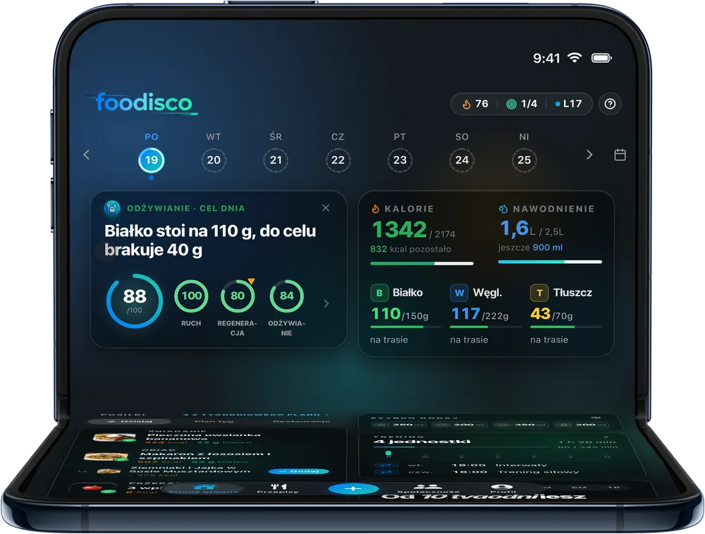 Pulpit Foodisco na iPhone Duo w układzie laptopa
