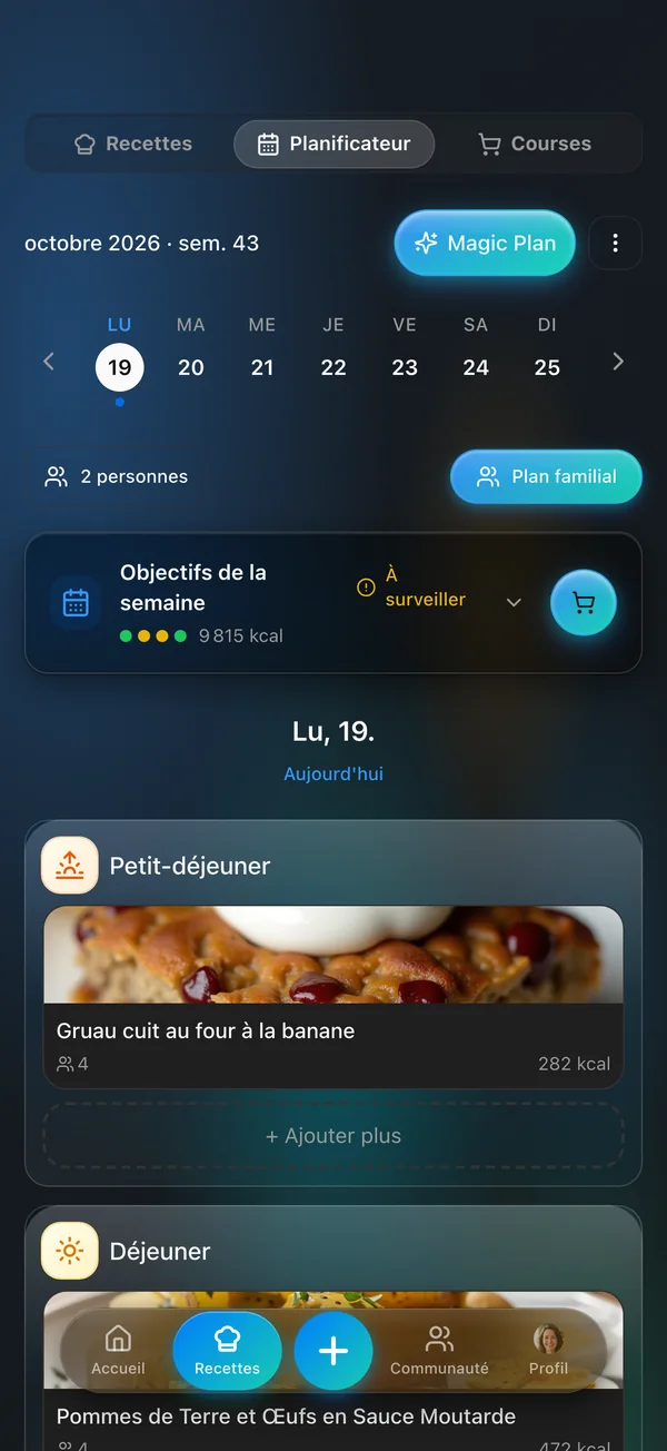 Ta semaine, parfaitement planifiée