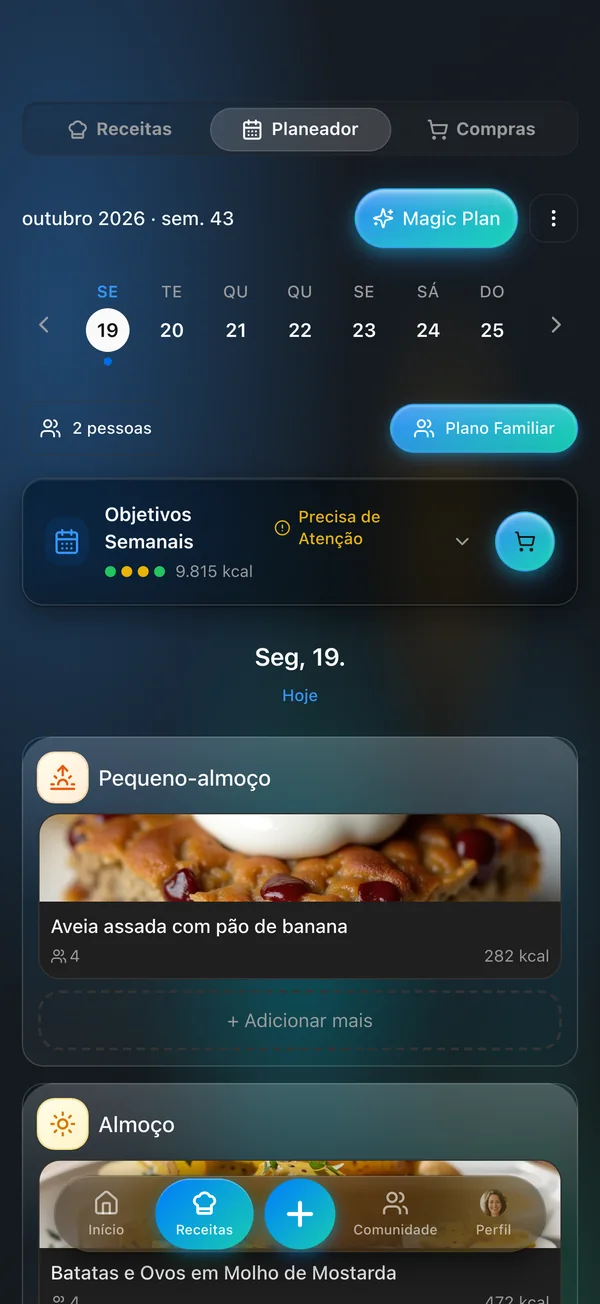 A tua semana, perfeitamente planeada